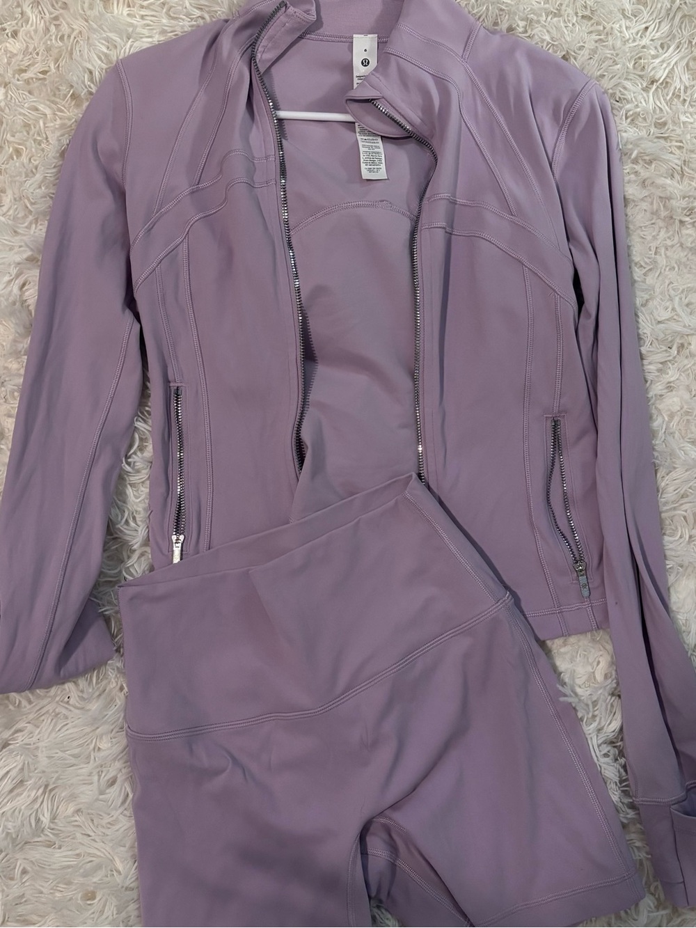 lululemon athletica Lavender Zip Bomber Jacket